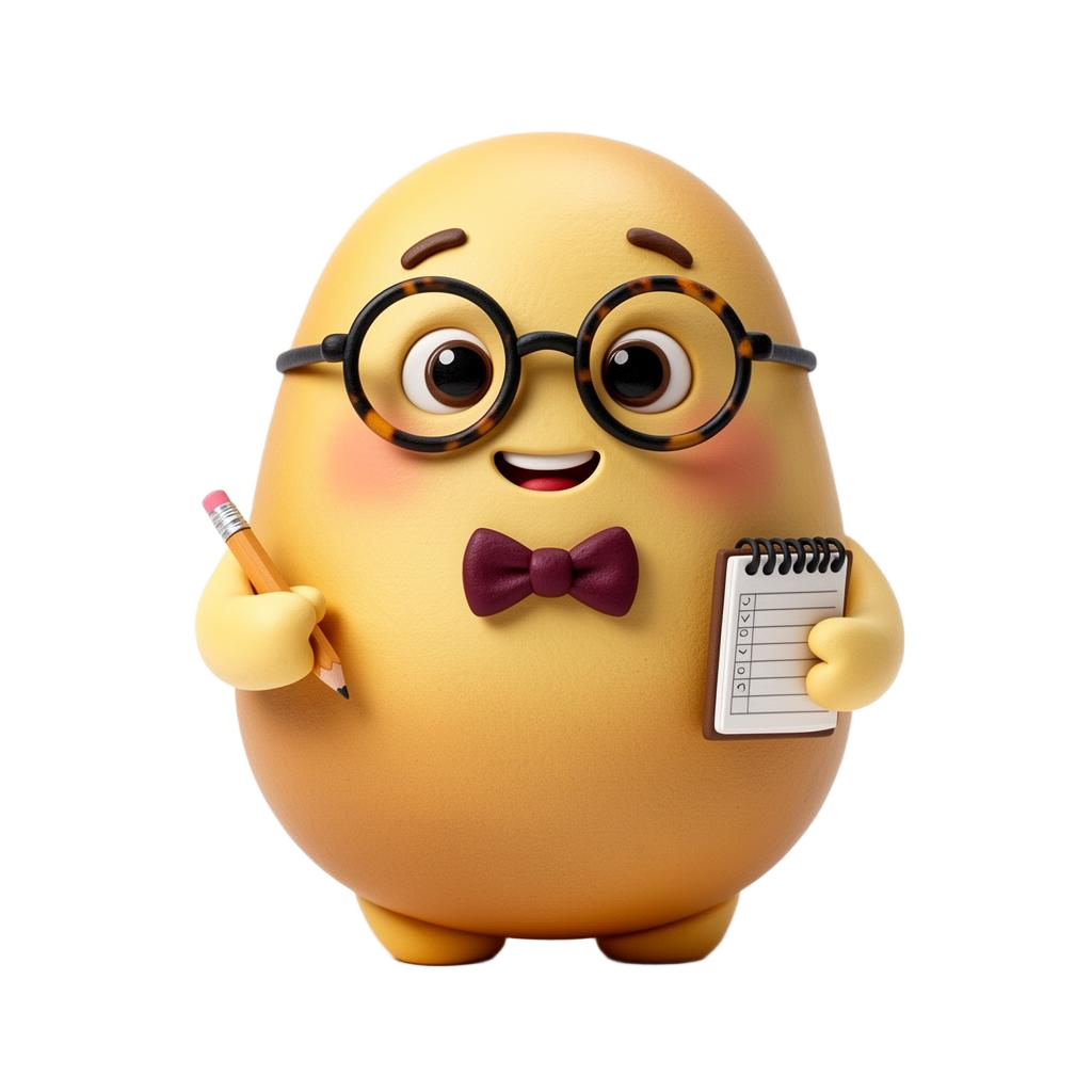 Harvey, the AI accountant mascot, holding a pencil and ledger